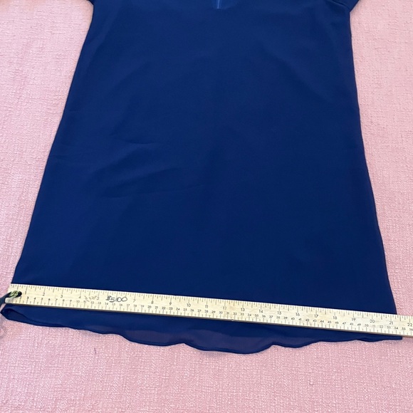 Naked Zebra  v-neck Navy Blue Mini Dress - Picture 15 of 16